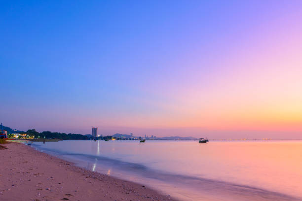 istock Beach and sunset background with long exposure. Landscape beach background in Thailand 901408812
