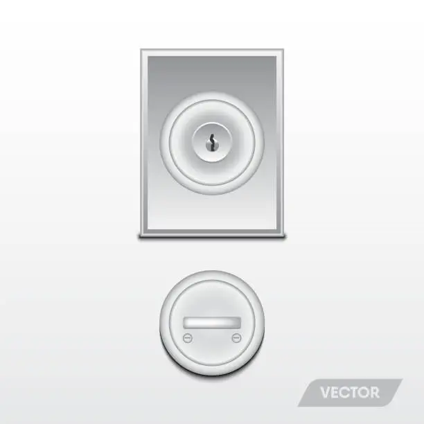 Vector illustration of Security door knob, Modern design, Vector, Illustration