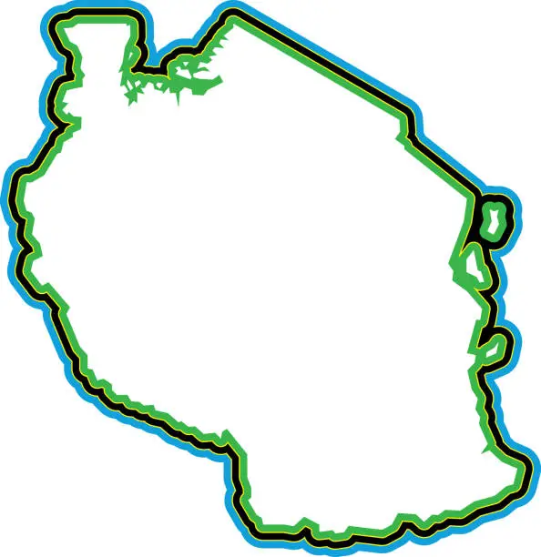 Vector illustration of Tanzania Outline