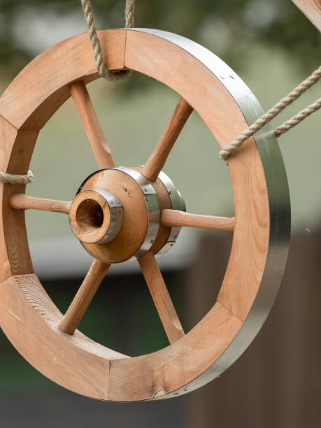 istock A wooden wheel hangs out as a decoration 901409796