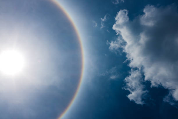 istock Fantastic beautiful sun halo phenomenon. Serenity nature. 901412322