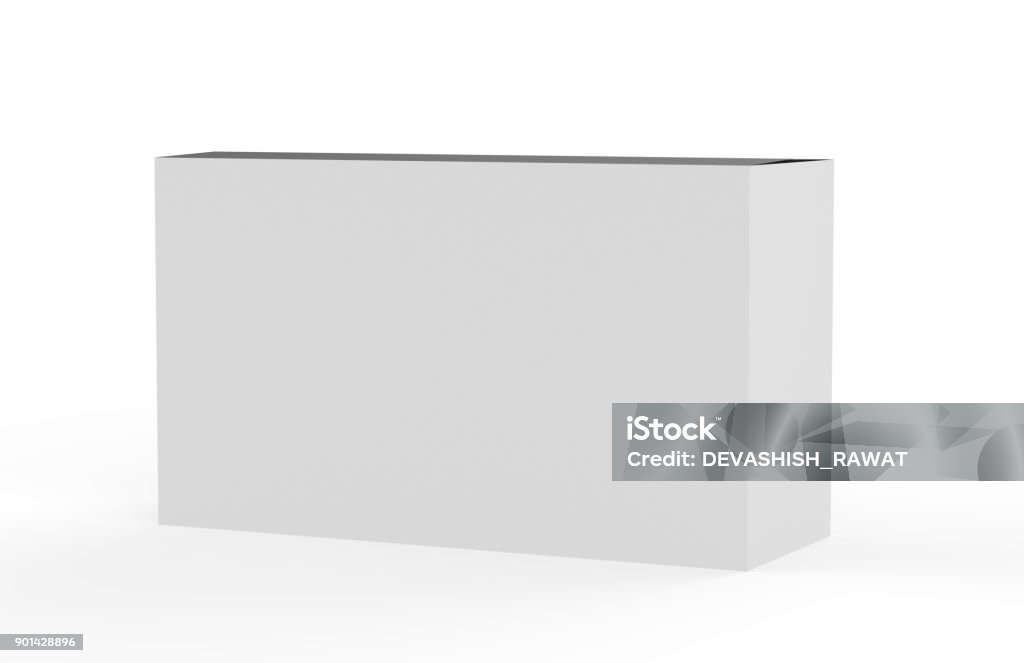 Rectangular Inner Box White White Rectangle Packaging Box Stock Photo - Download Image Now - Blank ...
