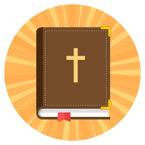 illustrazioni stock, clip art, cartoni animati e icone di tendenza di bibbia flat design - bibbia