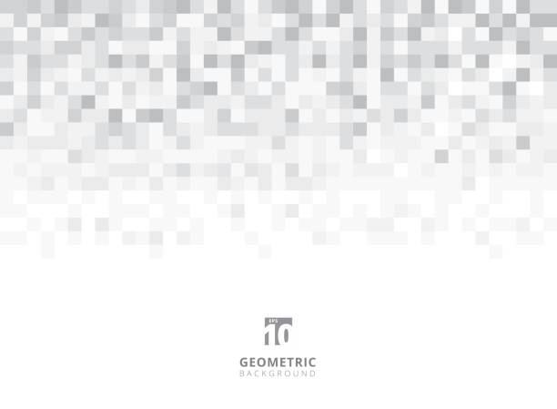 Abstract squares geometric gray and white background with copy space. Pixel, Grid, Mosaic. Abstract squares geometric gray and white background with copy space. Pixel, Grid, Mosaic. Vector illustration pixellated stock illustrations