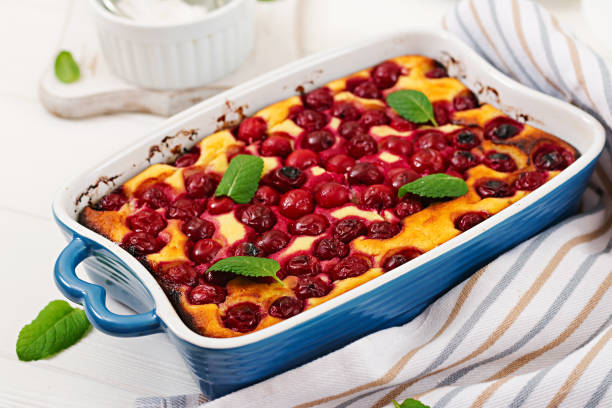 istock Cottage cheese casserole with cherries 901444942