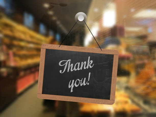 Shop open sign thank you blackboard