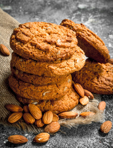 istock Oatmeal cookies with almonds. 901450292