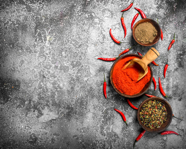 istock Ground red hot chili peppers in a bowl. 901456666