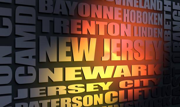 New Jersey state cities list stock photo