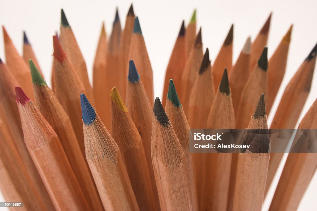 채색기법 pensils - 로열티 프리 상자 스톡 사진