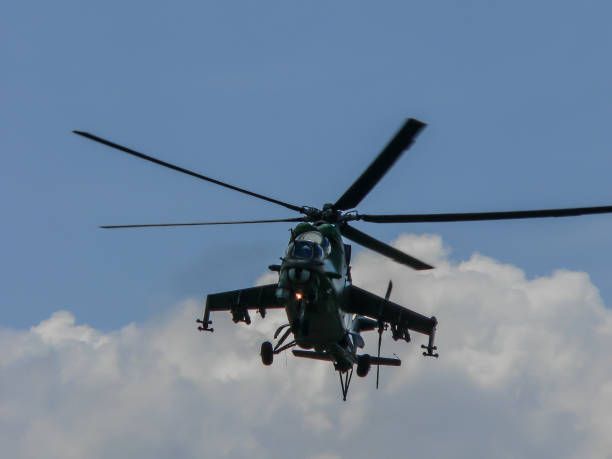 istock Majestic army helicopter on sunny day 901468948