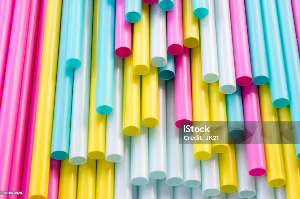 Bunte straws  - Lizenzfrei Plastikmaterial Stock-Foto