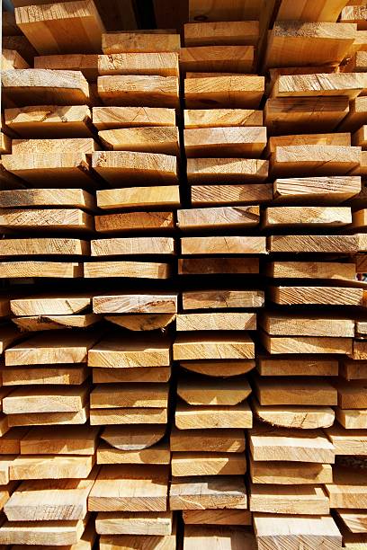Stack of planks background stock photo