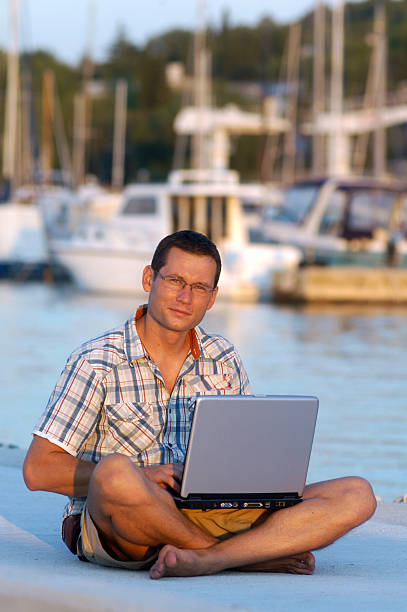 With a laptop #1 stock photo