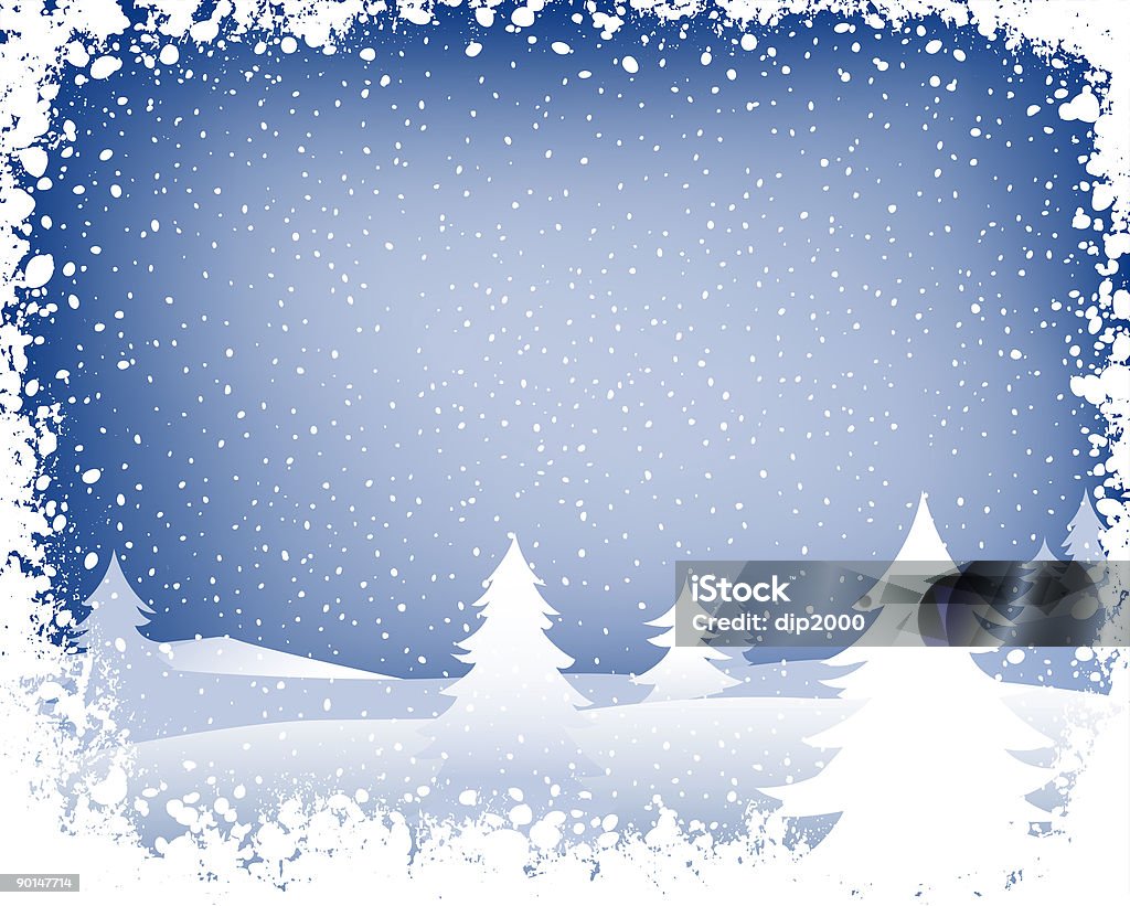 Zimowy krajobraz - Zbiór ilustracji royalty-free (Burza śnieżna)