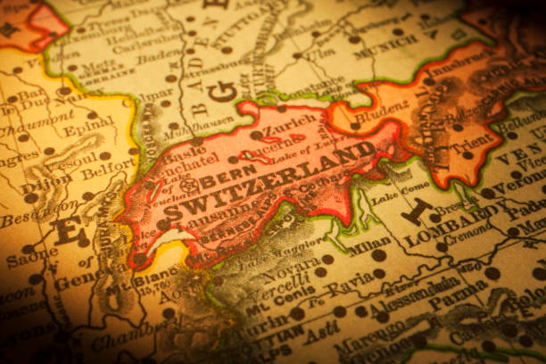 istock Vintage Map of Switzerland 901477964