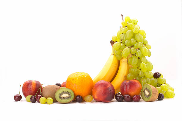 Rainbow of fruit stock photo