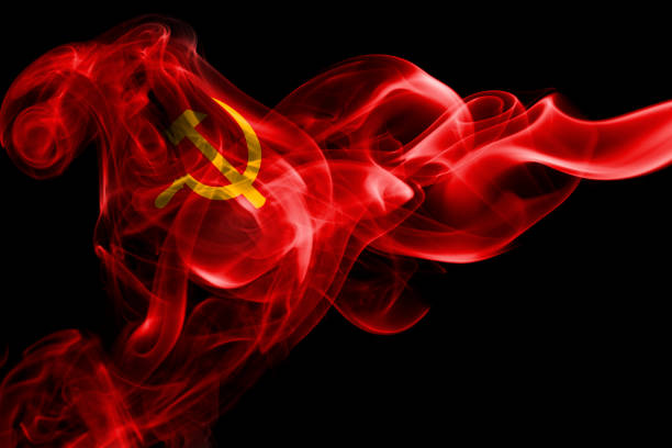 istock Communist national smoke flag 901484206