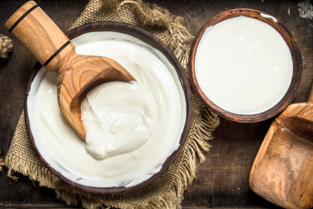 istock Natural yogurt in a bowl. 901486270