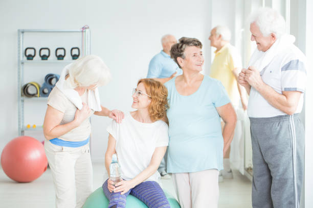 istock Elderly friends at the gym 901486442