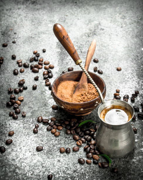 istock Coffee background. Fresh coffee in turk. 901489282