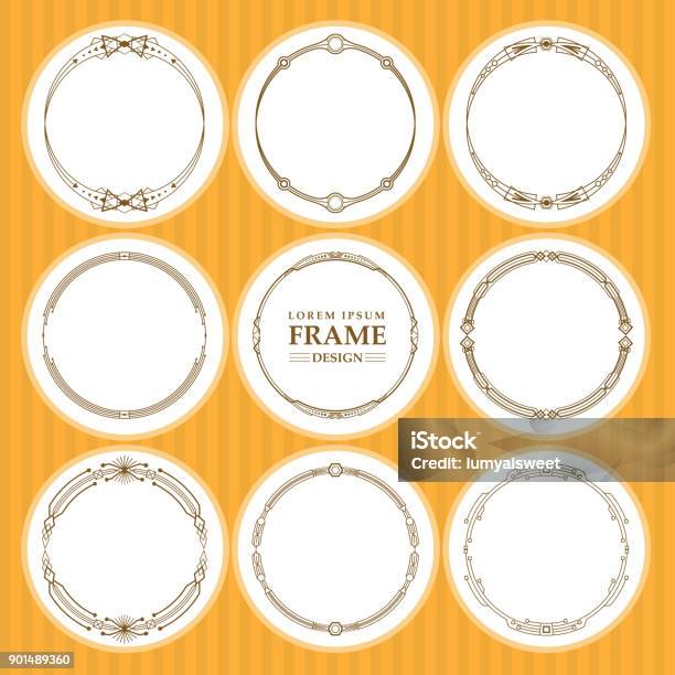 Round Frame Design Drawing Vector Round Frames Set Design Element Stock Illustration - Download ...