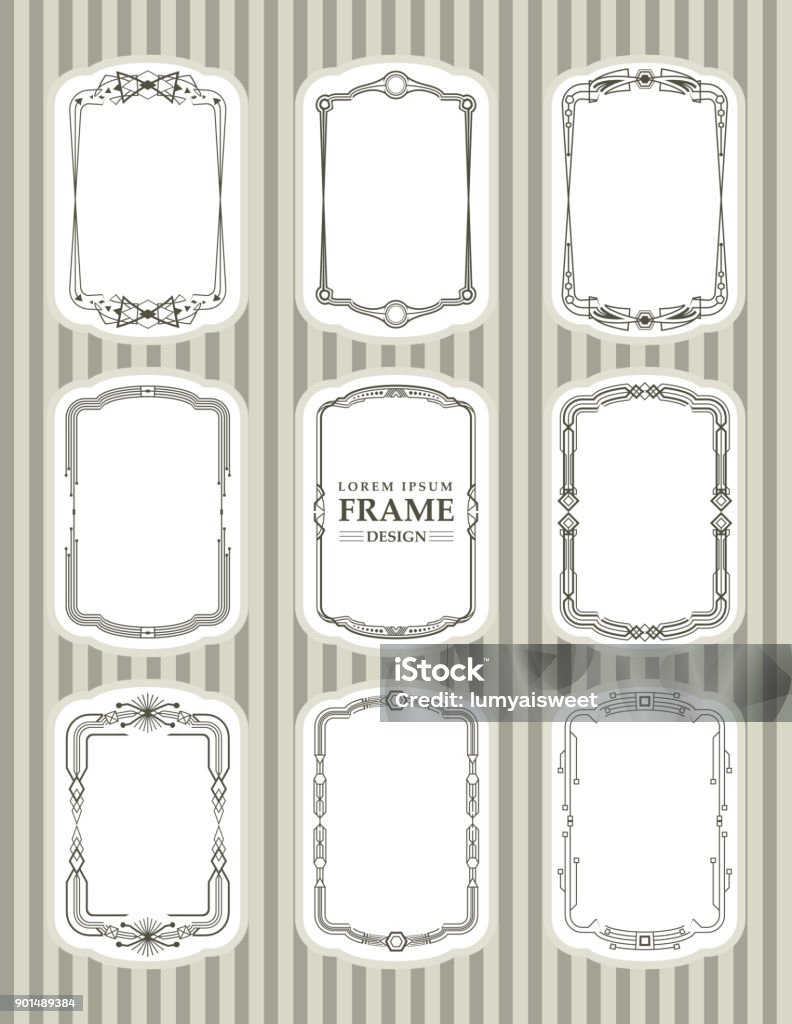 Frame Decor Vector Vector Frame Design Decorate Element Set 4 Stock Illustration ...
