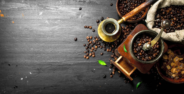 istock Welded coffee in a Turkish with a hand grinder. 901489570