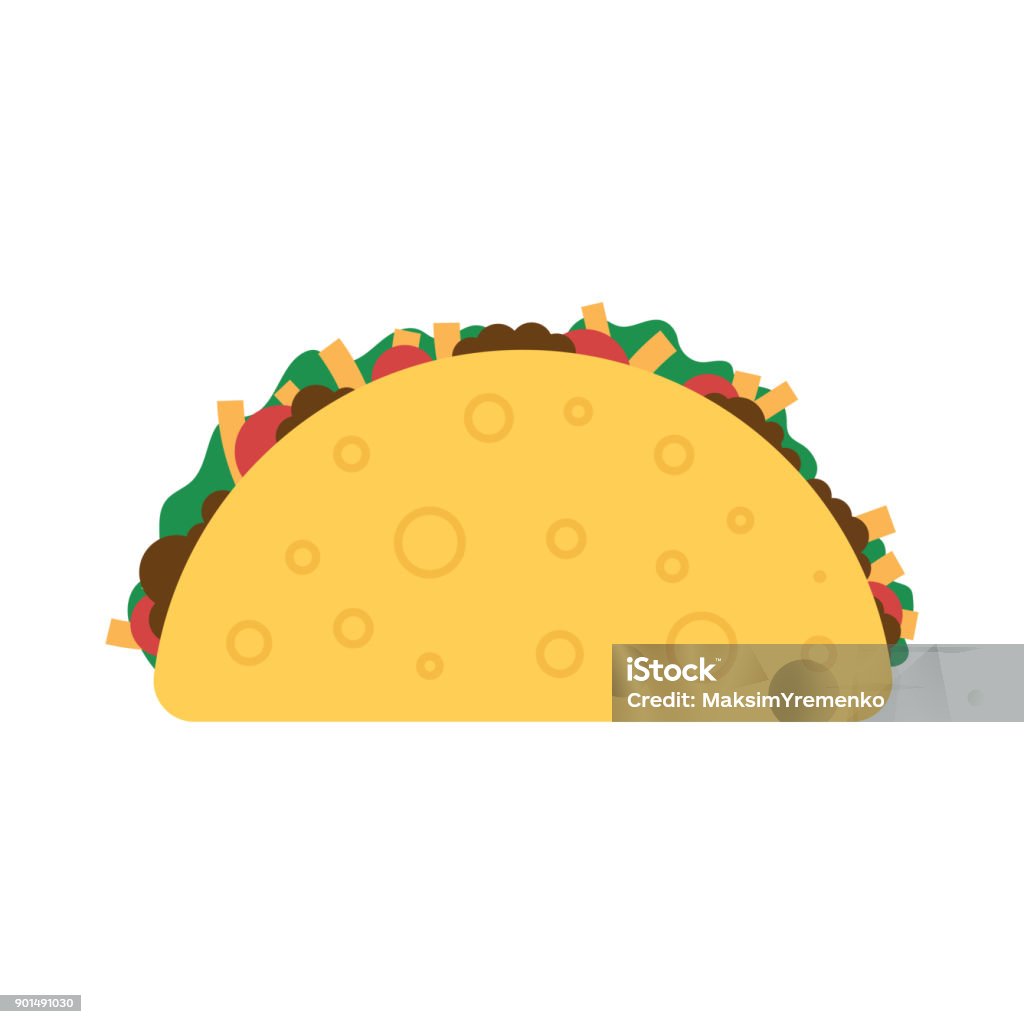 Taco cibo messicano. - arte vettoriale royalty-free di Taco