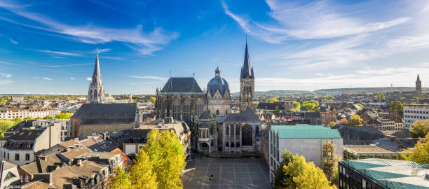 Aachen, Germany the city of Aachen. Most western town in Germany and home of Kaiser Karl, Charlemagne. aachen stock pictures, royalty-free photos & images