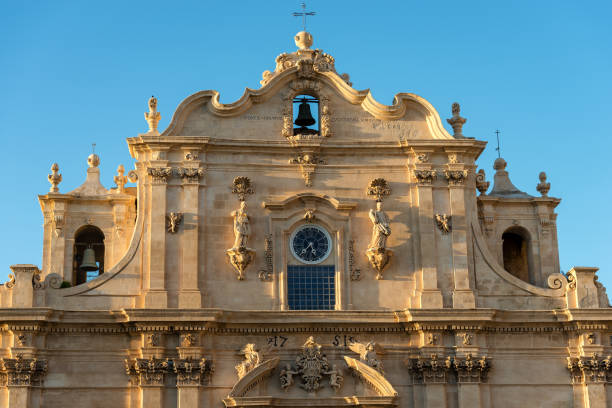 church of saint ignazio - scicli sicily italy - scicli imagens e fotografias de stock