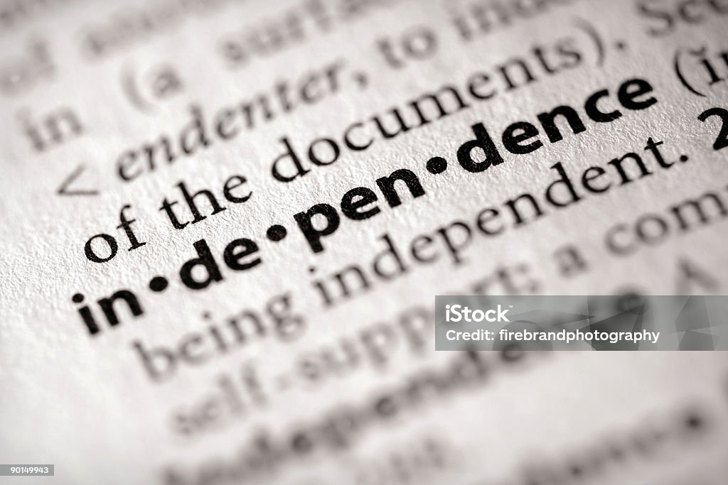 Dizionario serie-politica: "indipendenza" - Foto stock royalty-free di Dizionario