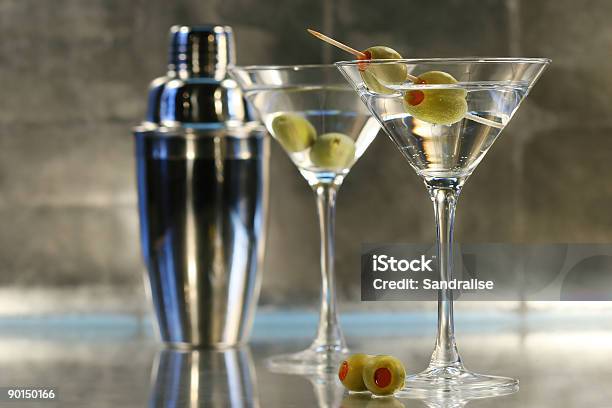 Martinis With Shaker Stock Photo - Download Image Now - Martini, Martini Glass, Olive - Fruit