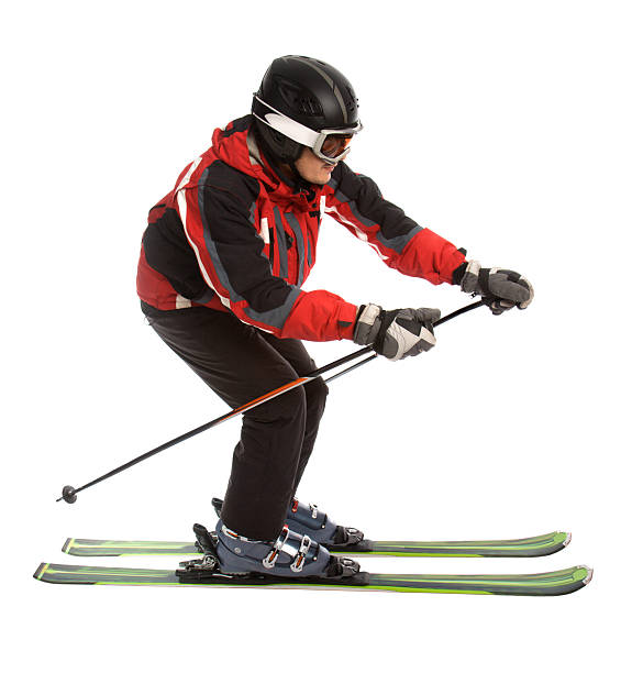 istock Skier man in ski slalom pose 90150247