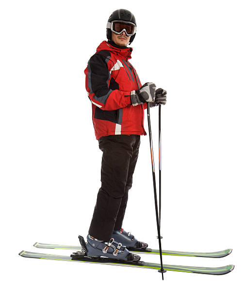 Skier man stock photo
