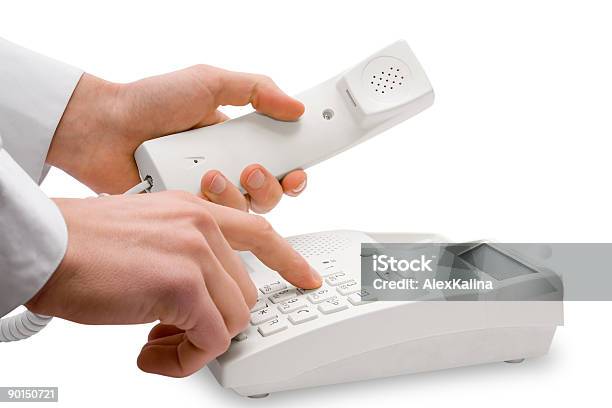 Foto de Telefone e mais fotos de stock de Agente de atendimento ao cliente - Agente de atendimento ao cliente, Branco, Comunicação