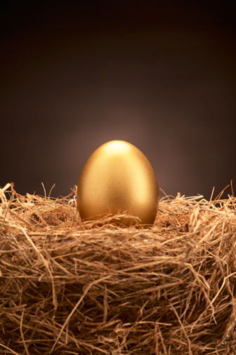 Golden Eggs On Nest