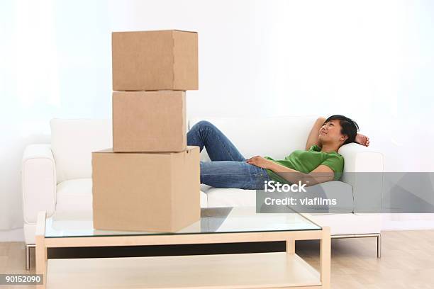 Relaxing In New Apartment Stock Photo - Download Image Now - 20-24 Years, 25-29 Years, Adult