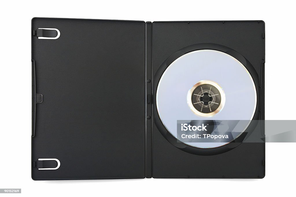Disco dvd en caso de ordenador - Foto de stock de Caja libre de derechos