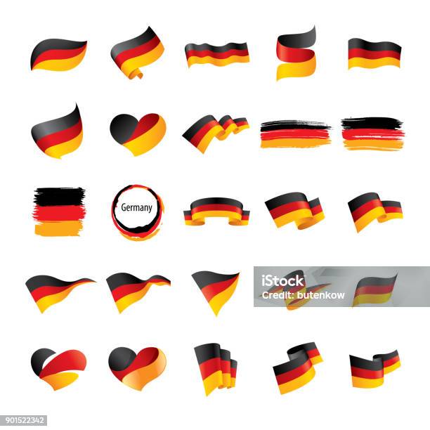 Deutschland Flagge Vektorillustration Stock Vektor Art und mehr Bilder von Deutschland - Deutschland, Flagge, Symbol