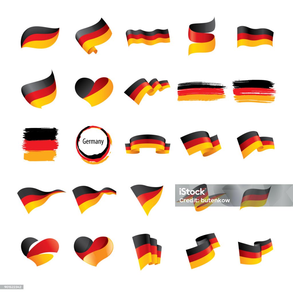 Bandiera tedesca, illustrazione vettoriale - arte vettoriale royalty-free di Germania