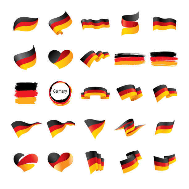 флаг германии, векторная иллюстрация - germany stock illustrations