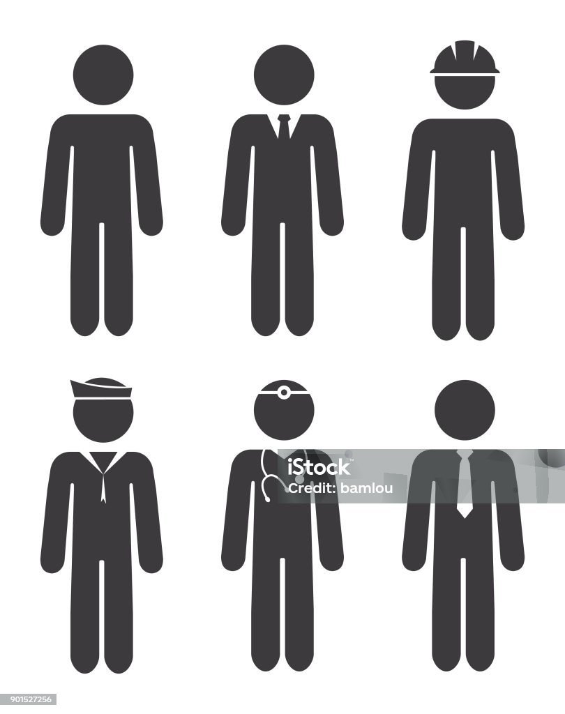 Career Stick Figures Icon Set Vector of Career Stick Figures Icon Set Stick Figure stock vector