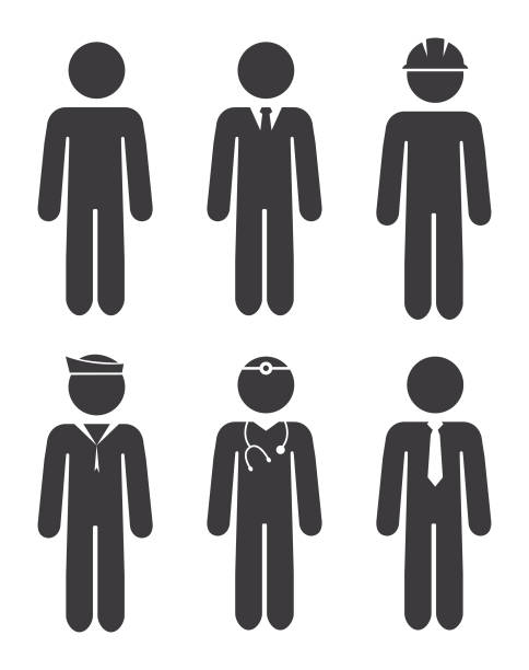 Career Stick Figures Icon Set Vector of Career Stick Figures Icon Set construction hiring stock illustrations