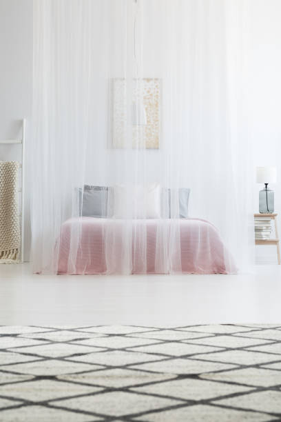 istock Elegant mosquito net bed canopy 901527286