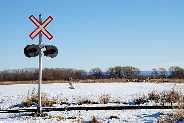 istock Railroad crossing sign 90152825