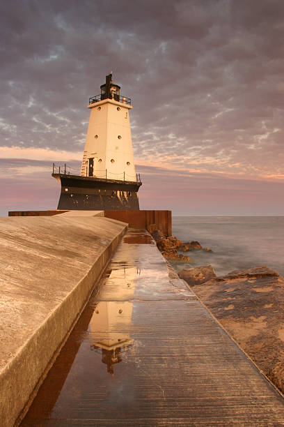 istock Ludington Breakwater Lighthouse Reflection, Lake Michigan 90152872