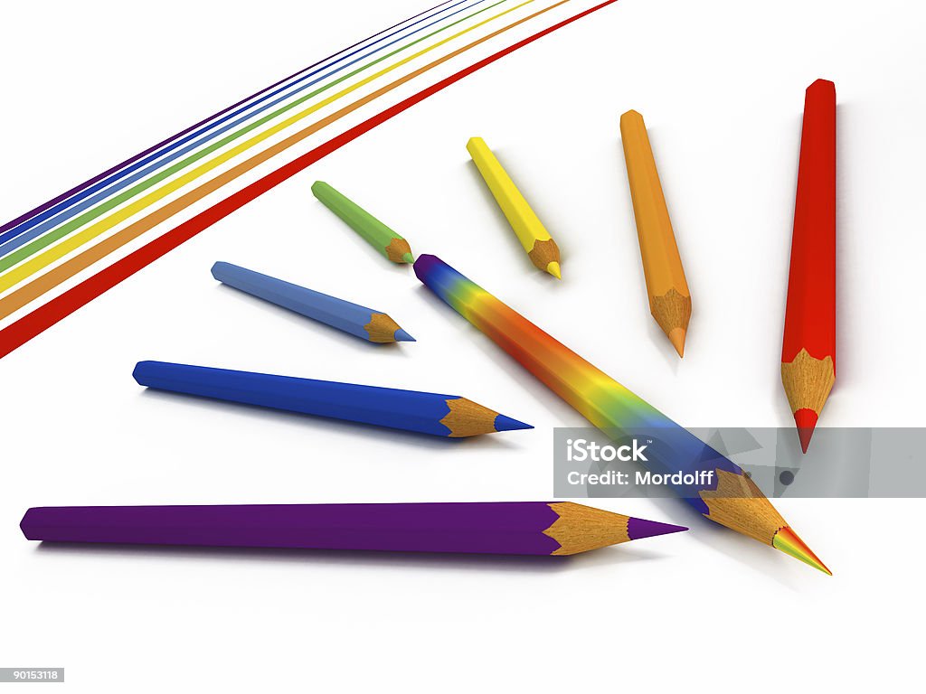 Lápis coloridos 2 - Foto de stock de Amarelo royalty-free