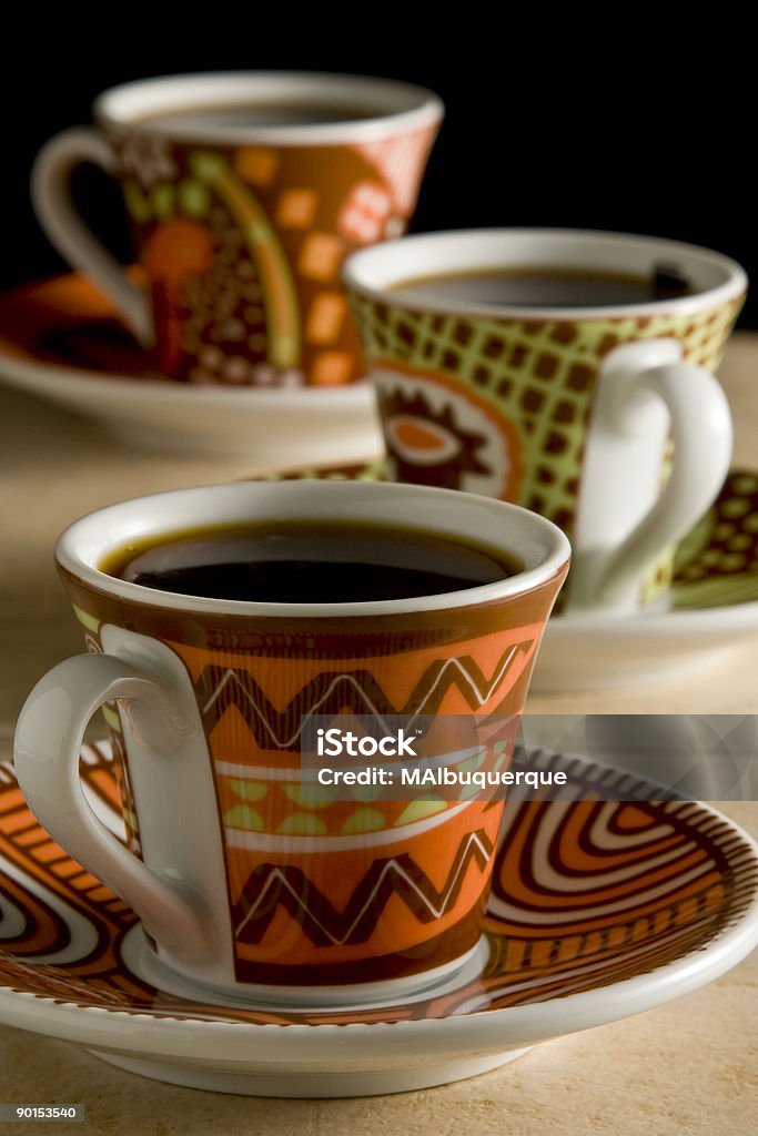 Moderna colorido xícaras de café - Foto de stock de Azulejo royalty-free
