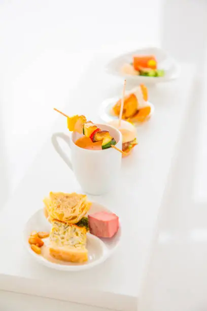 Gourmet appetizers for catering - food design, perfect as a background